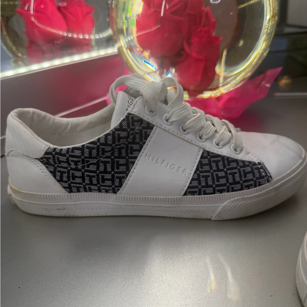 Tommy Hilfiger White and Black Patterned Sneakers